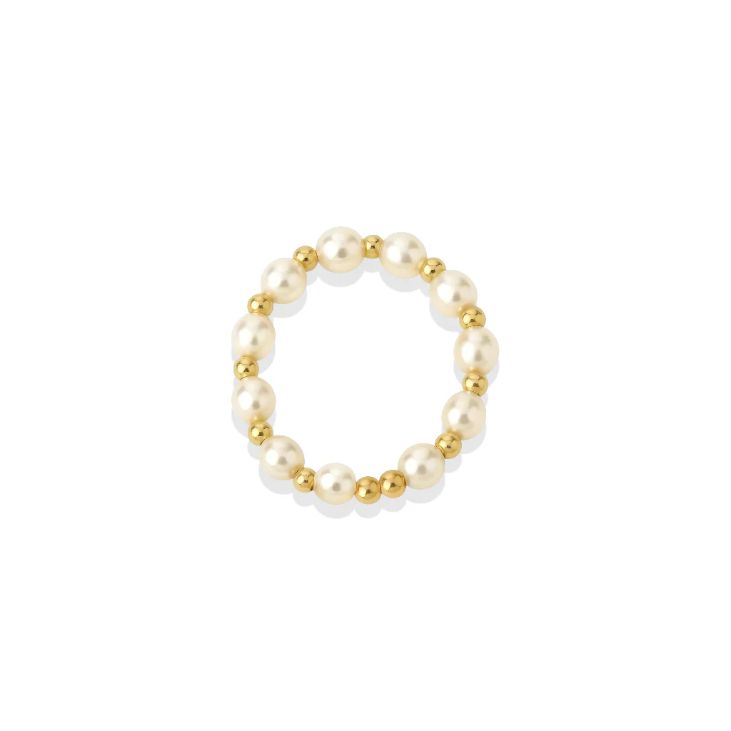 May 14k Gold Filled Beaded Stretchy Ring