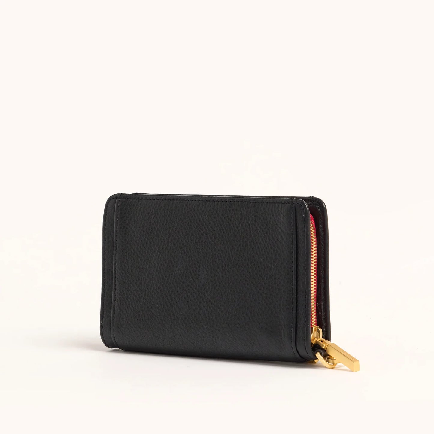 Bryant Black/Brushed Gold Red Zip Wallet