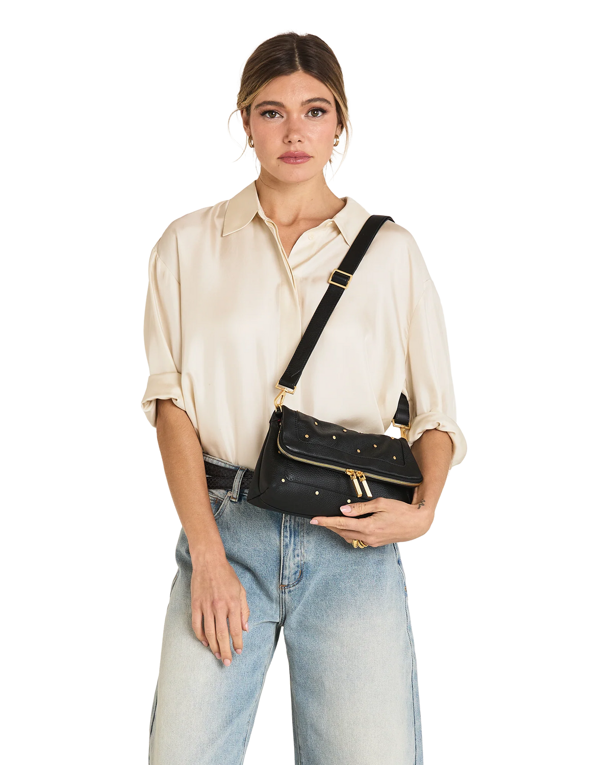 Beverly Med Starlight/Brushed Gold Zip Handbag