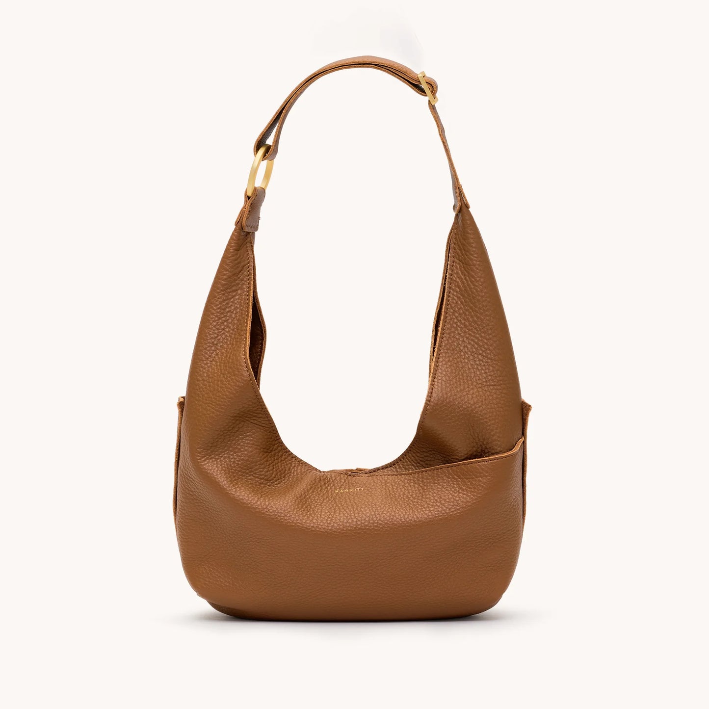 Tom Zip Med Mahogany Pebble/Brushed Gold Red Zip Handbag