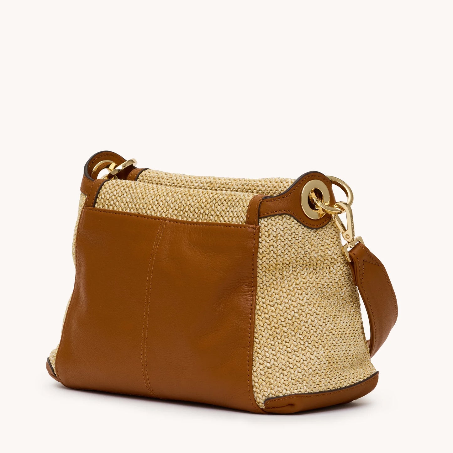 Bryant Med Cocoa Raffia/Gold Handbag
