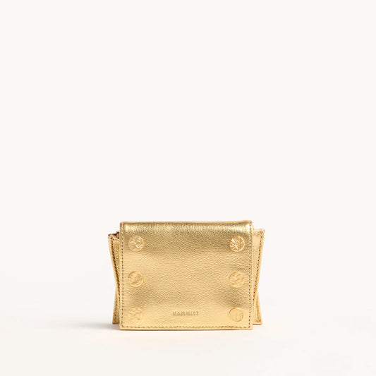 Allen Gala Gold/Brushed Gold Hammered Wallet