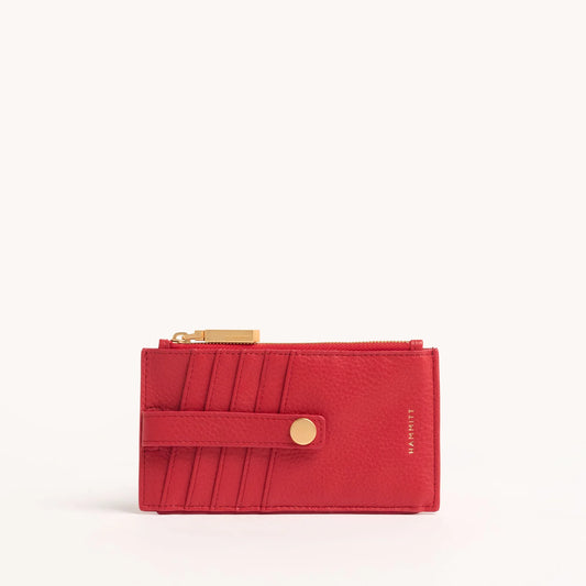 210 West  Poppy Red/Brushed Gold Wallet