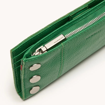 110 North Lime Zest/Brushed Silver Zip Wallet