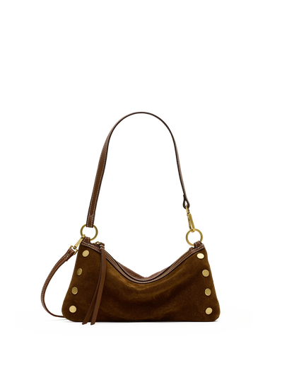 Kyle Small Cinnamon Suede/Antique Gold Handbag