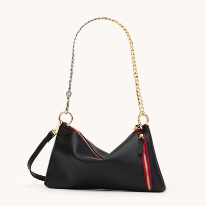 Kyle Revival Small Black Red-Zip Handbag