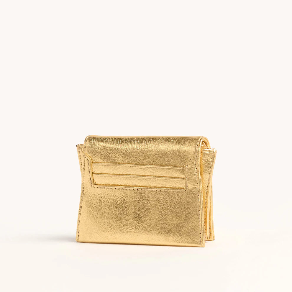 Allen Gala Gold/Brushed Gold Hammered Wallet