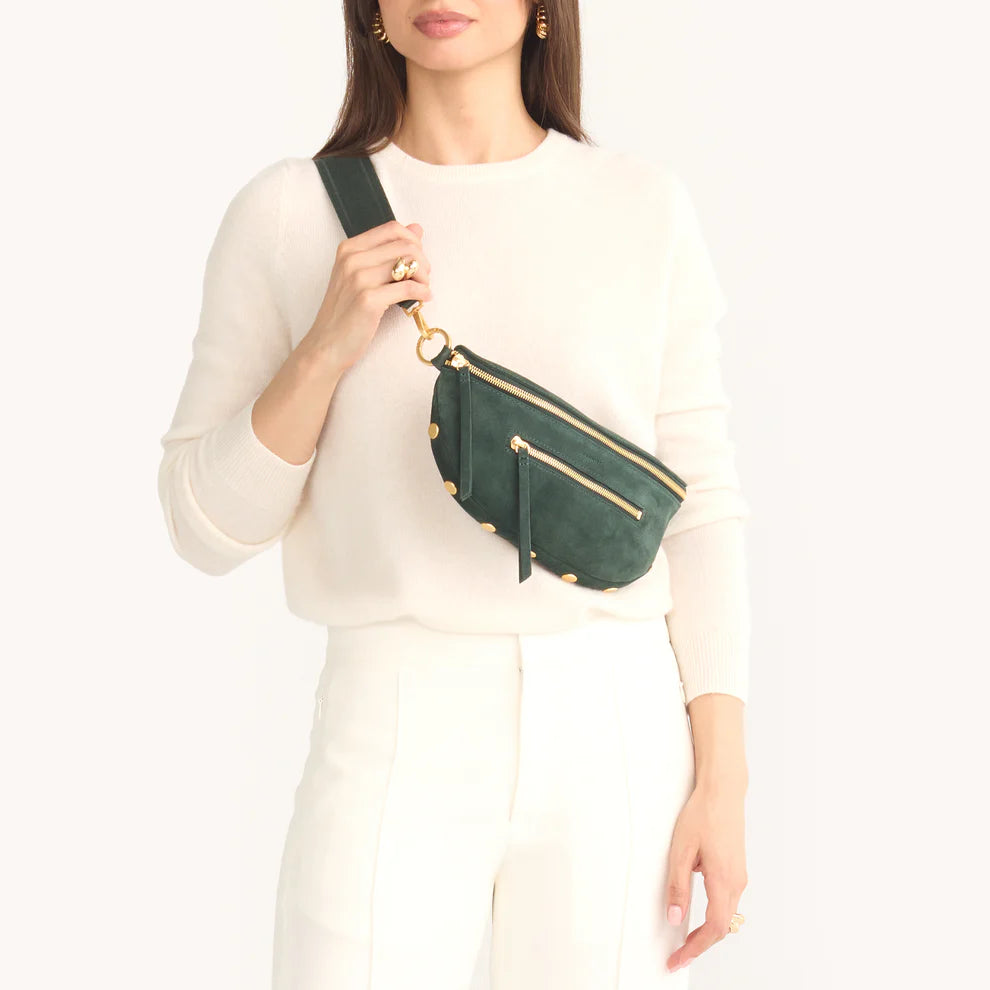 Charles Green Room Suede/Brushed Gold Crossbody