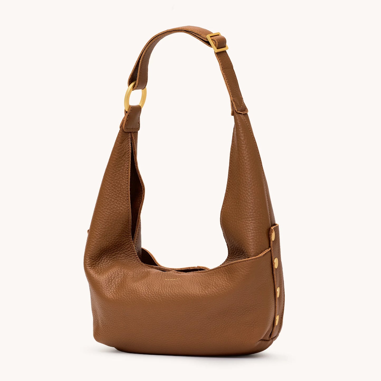 Tom Zip Med Mahogany Pebble/Brushed Gold Red Zip Handbag