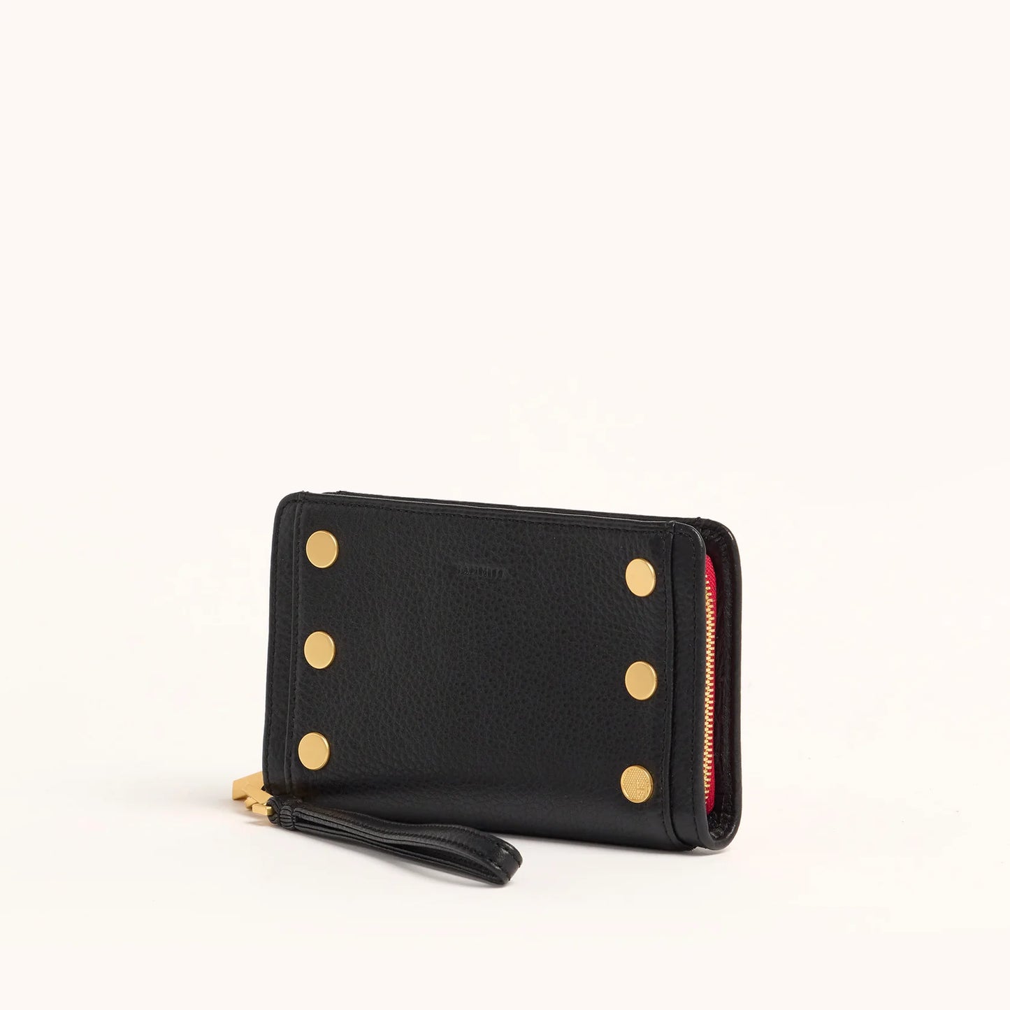 Bryant Black/Brushed Gold Red Zip Wallet