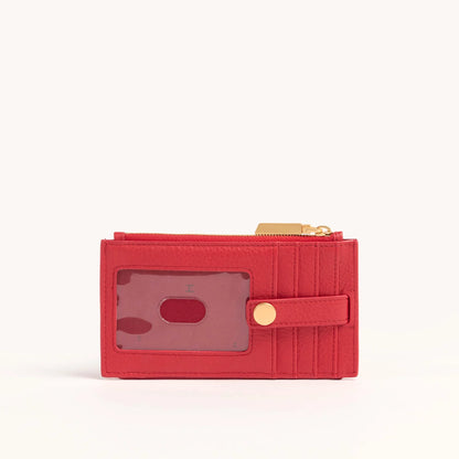 210 West  Poppy Red/Brushed Gold Wallet