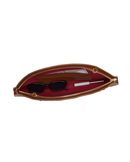 Shelley Sienna Flora/Brushed Gold Clutch