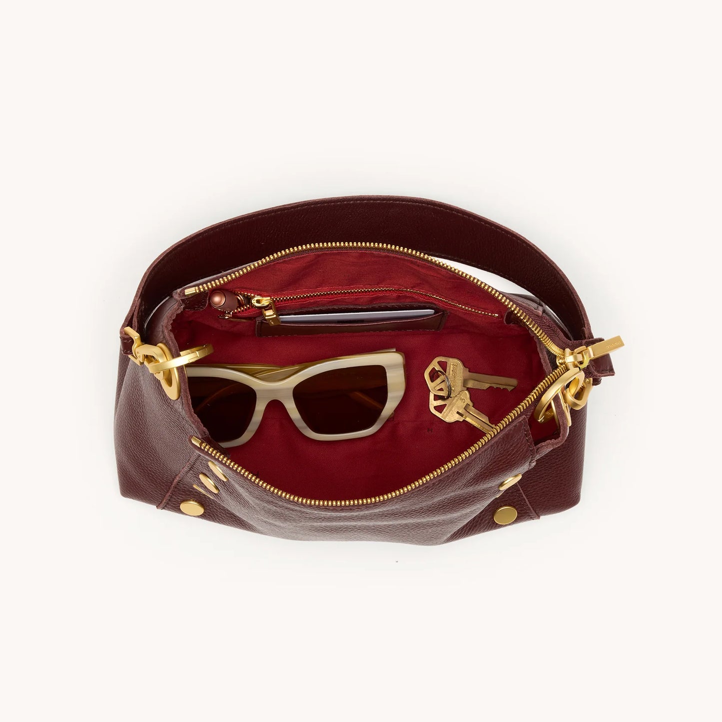 Bryant Med Cherrywood Pebble/Brushed Gold Handbag