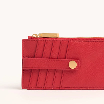 210 West  Poppy Red/Brushed Gold Wallet