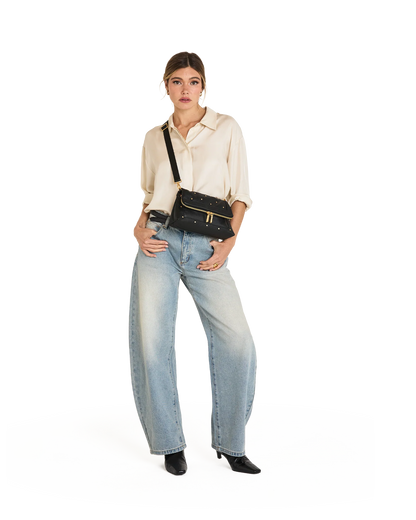 Beverly Med Starlight/Brushed Gold Zip Handbag