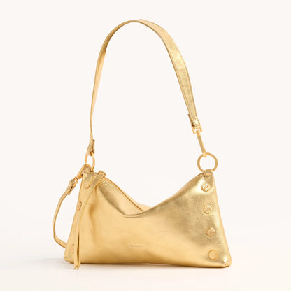 Kyle Gala Gold/Brushed Gold Hammered Handbag