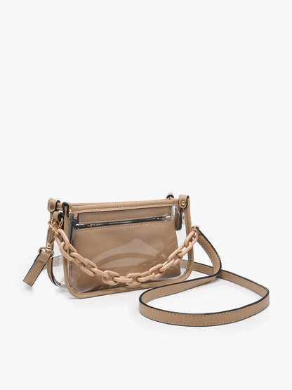 Jessica Clear Taupe Crossbody