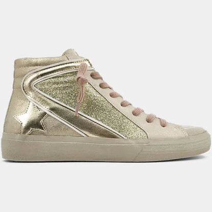 Rooney Gold Distressed Sneaker