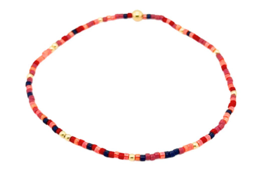 Colorful #12 with 14K Gold Filled Beaded Bracelet