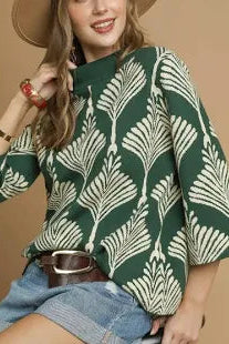 Something Abstract Top in Forest Green