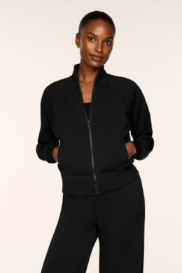 AirEssentials Pintuck Track Jacket in Black