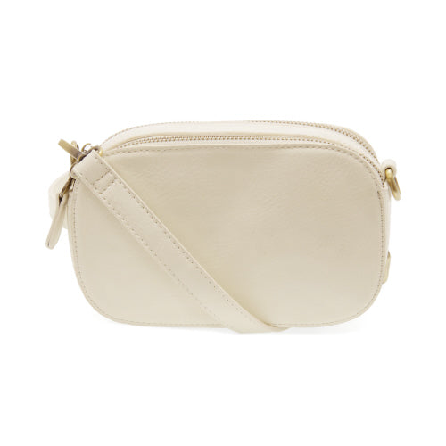 Layne White Double Zip Mini Camera Crossbody