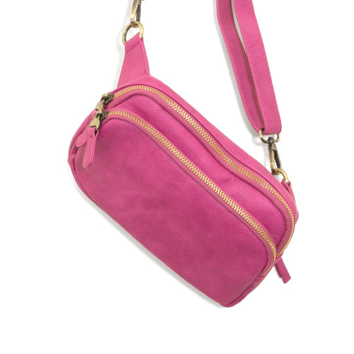 Kylie Double Zip Cerise Sling Bag