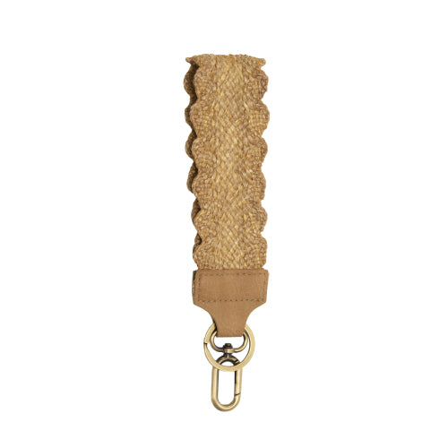 1.6" Easy Find Natural Straw Wristlet Keychain