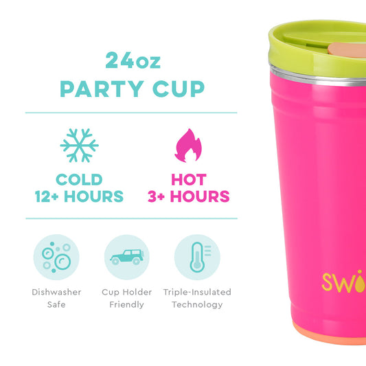 Swig : Shimmer Aquamarine Stemless Wine Cup (14oz)