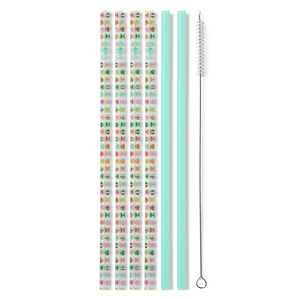 SWIG HO HO HO & Mint Reusable Straw Set