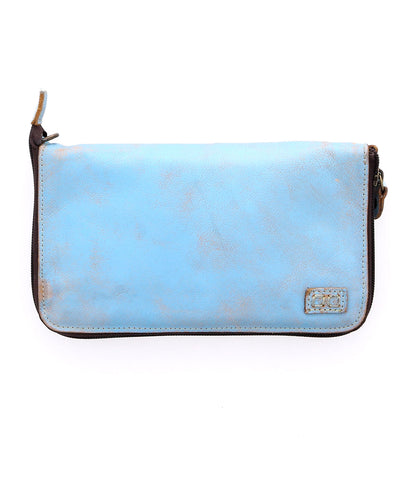 Templeton II Baby Blue Lux Oats Rustic Wallet Wristlet