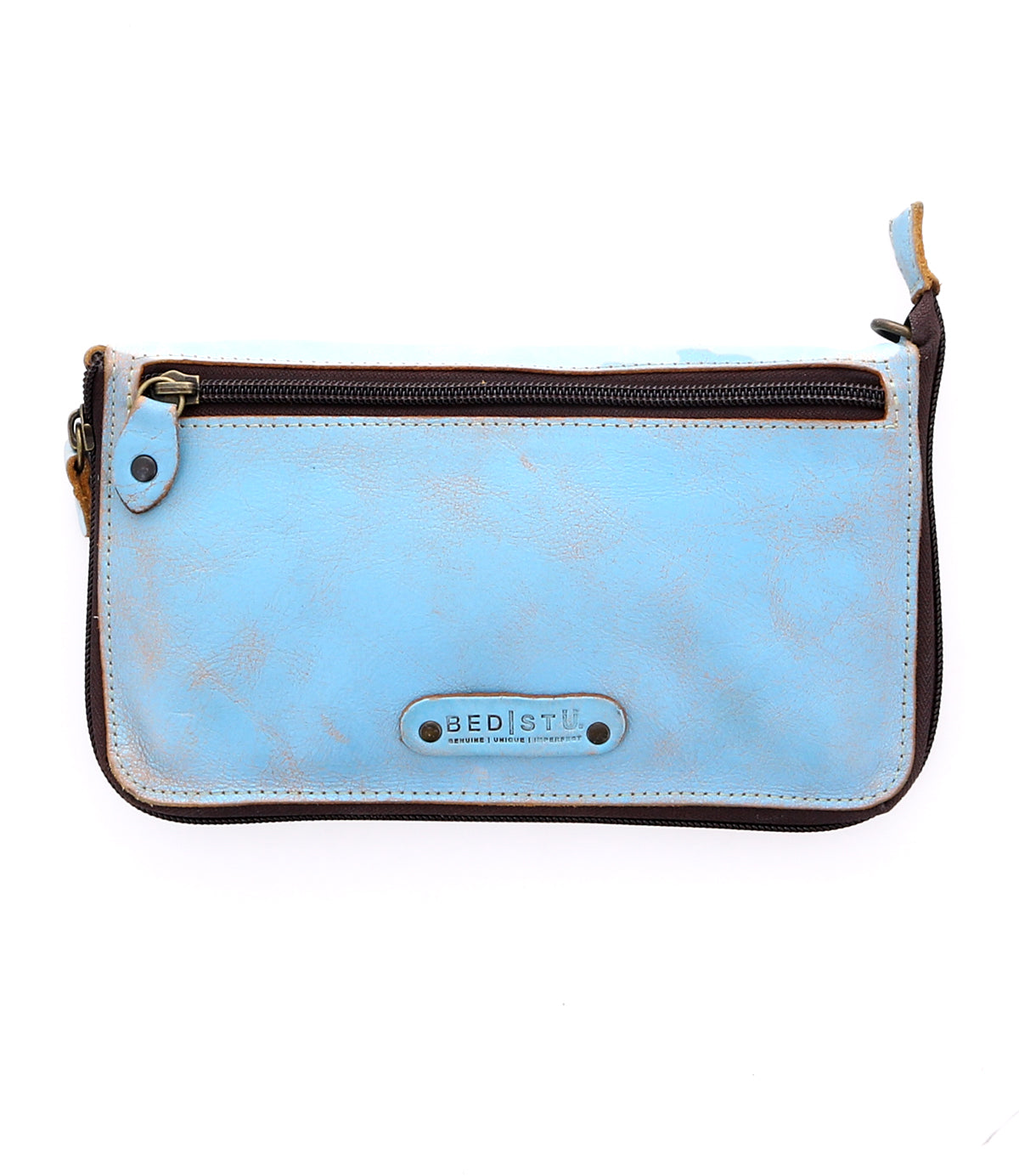 Templeton II Baby Blue Lux Oats Rustic Wallet Wristlet