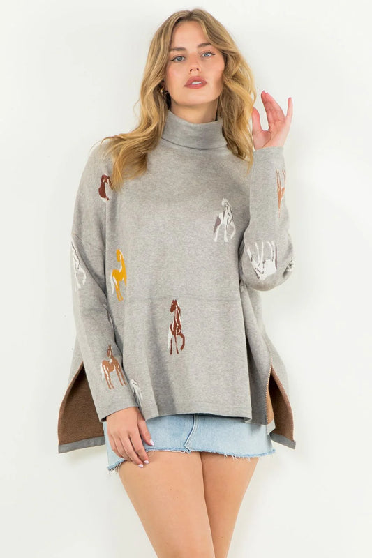 Running Horses Knit Sweater