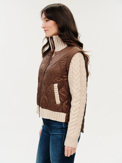 Melanie Mixed Media Brown Jacket