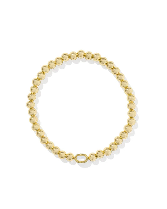 Mini Elaina Gold Stretch Bracelet In ivory Mother-of- Pearl