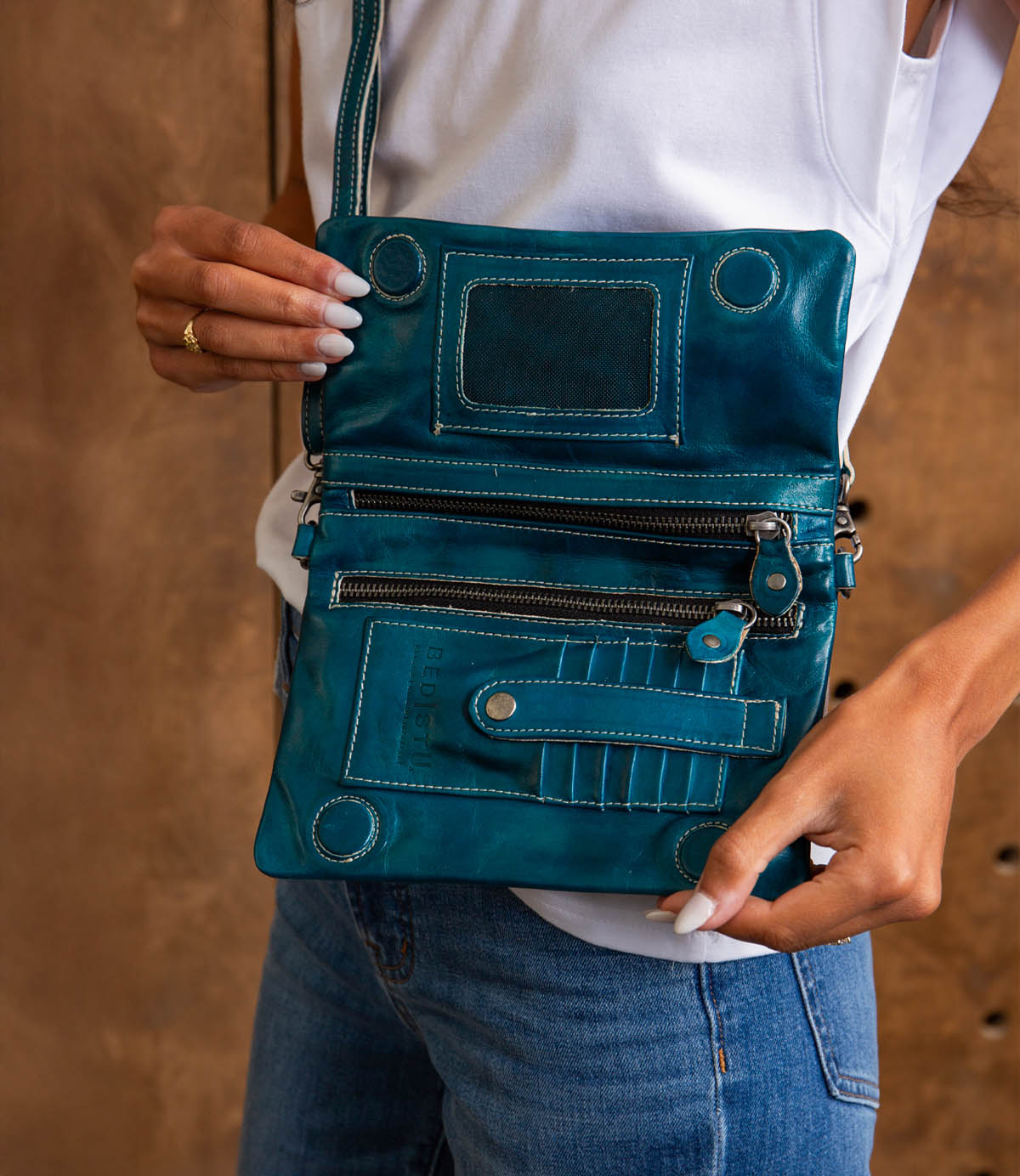 Cadence Arctic Teal Driftwood Convertible Clutch