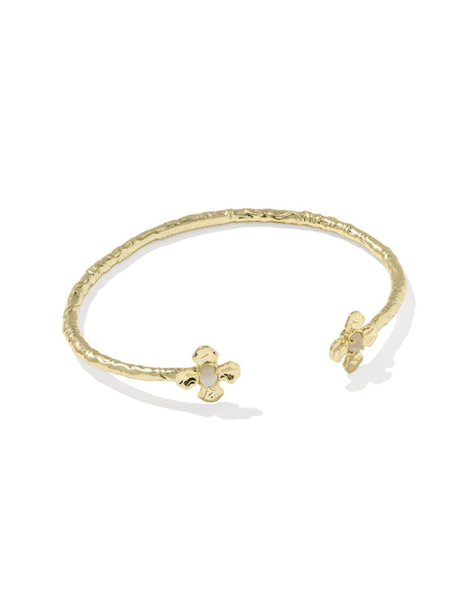 Leanne Gold Cuff Bracelet in Natural Mother-of-Pearl
