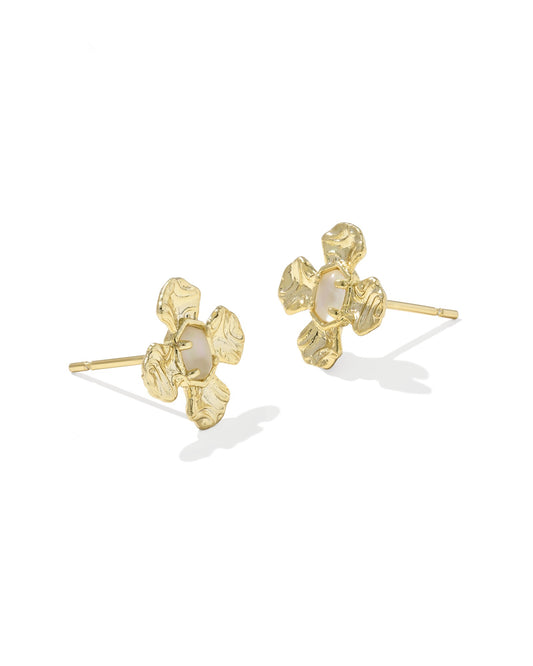 Leanne Gold Stud Earring in Natural Mother-of-Pearl