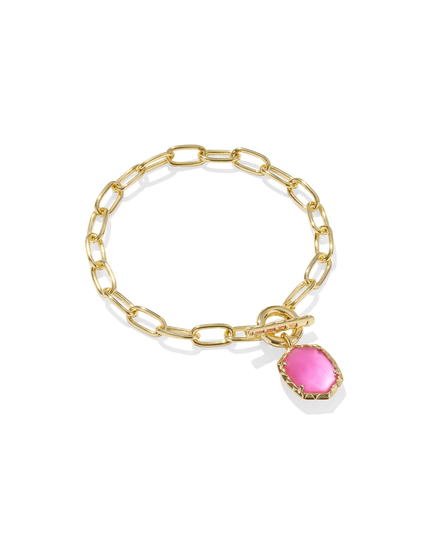 Daphne Gold Link and Chain Bracelet in Azalea Illusion