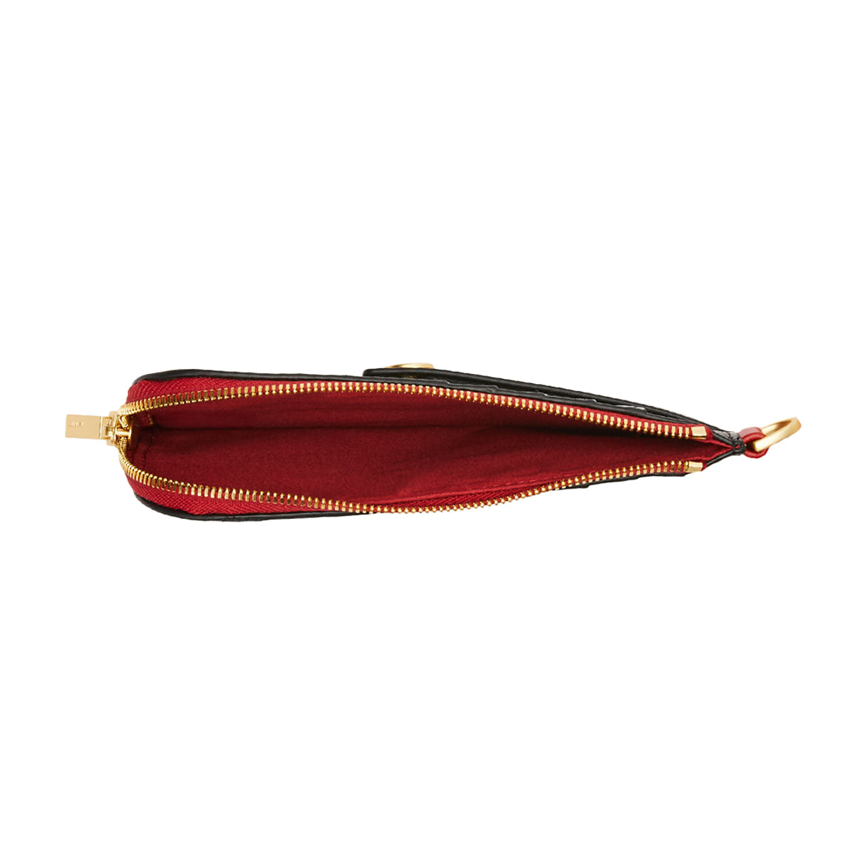 210 East Black/Brushed Gold Red Zip Wallet