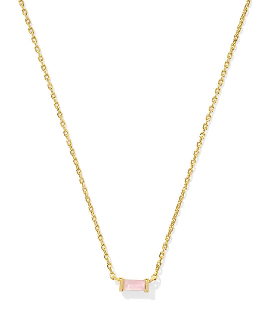 Juliette Gold Pendant Necklace in Rose Quartz