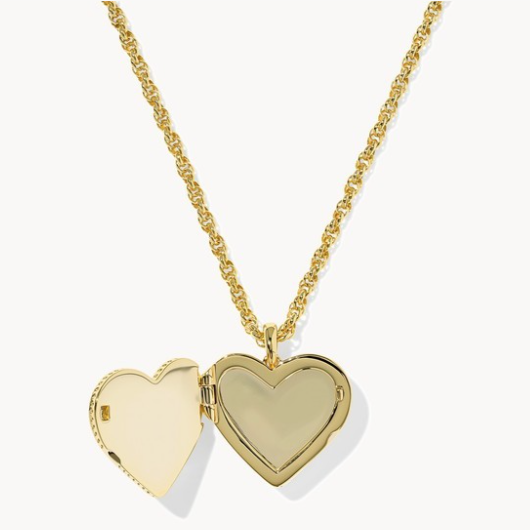 Ari Puffy Heart Locket Short Pendant Necklace in Ivory Mother-of-Pearl