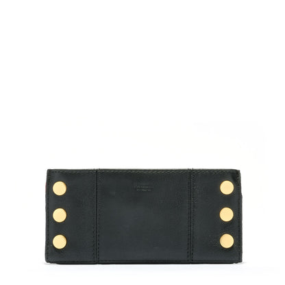110 North Black/Brushed Gold Red Zip Leather Wallet