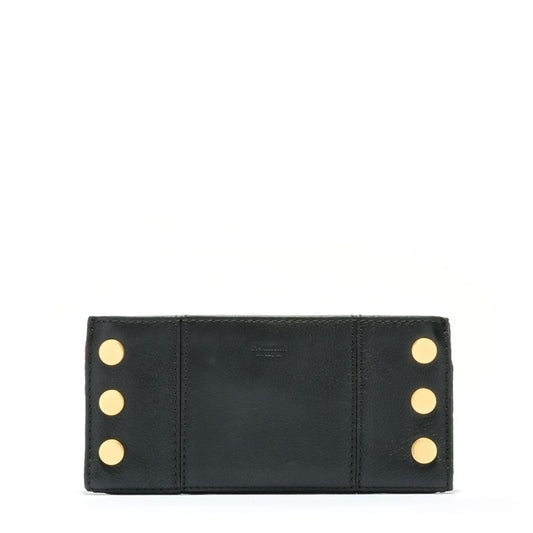 110 North Black/Brushed Gold Red Zip Leather Wallet