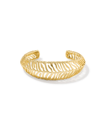 Tiger Striped Miki Cuff Bracelet in Gold