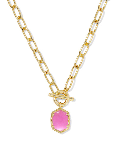 Daphne Gold Short Pendant Necklace in Azalea Illusion