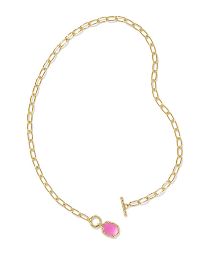 Daphne Gold Short Pendant Necklace in Azalea Illusion