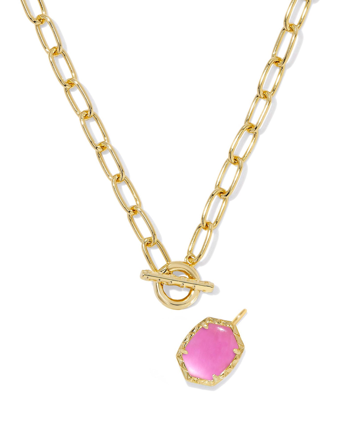 Daphne Gold Short Pendant Necklace in Azalea Illusion