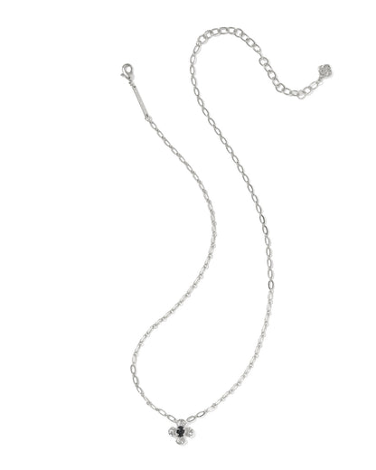 Leanne Silver Short Pendent Necklace in Black Granite