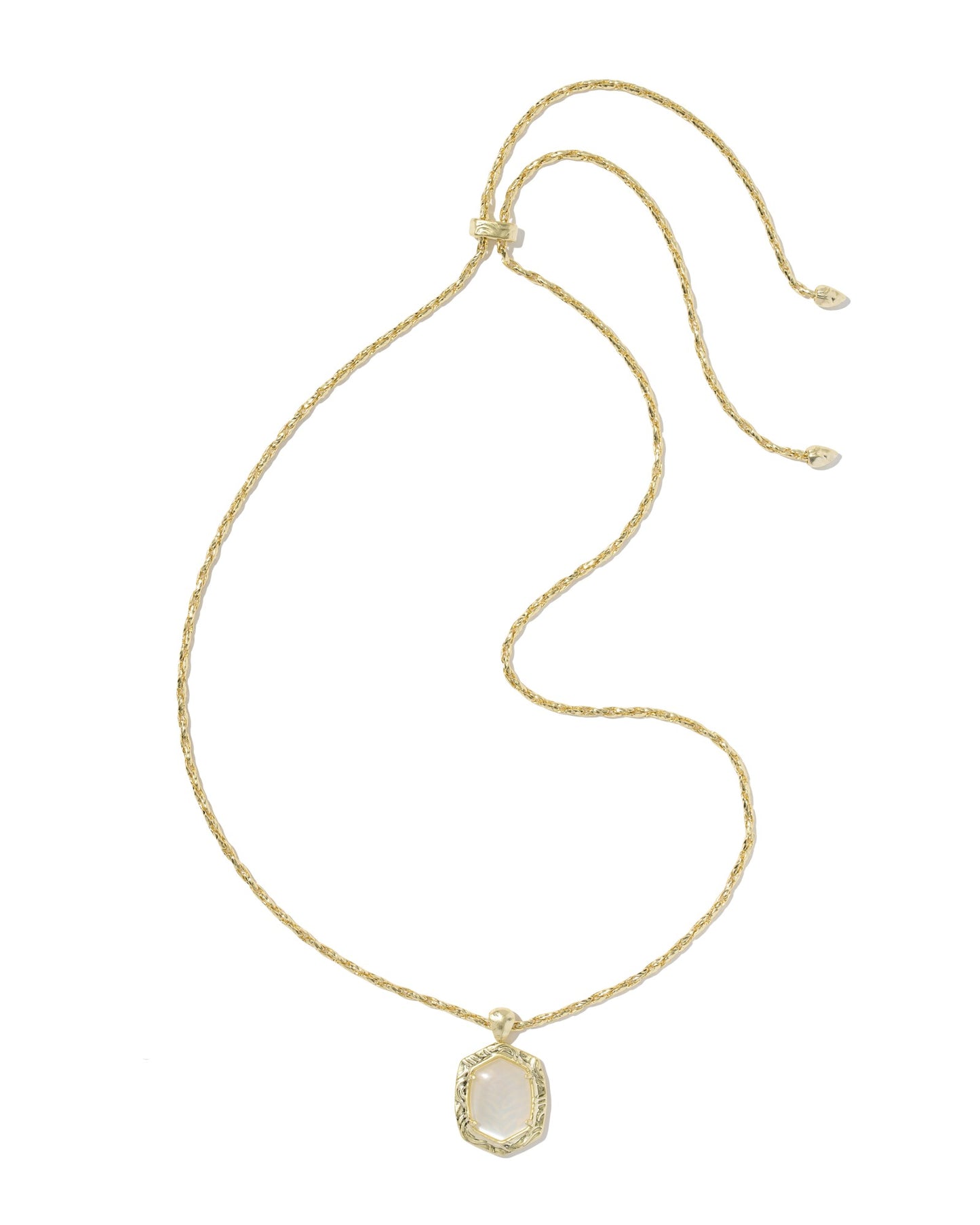Tiger Gold Striped Daphne Pendant Necklace in Natural Mother-of-Pearl